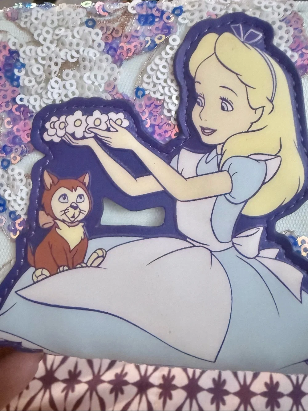 Disney Alice in Wonderland Sequin Zip Around Wallet – New Without Tags